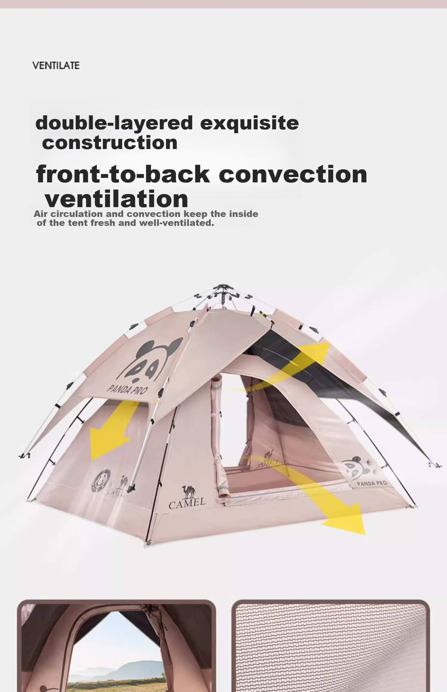 CAMEL Panda Tent Outdoor Folding Portable Camping Overnight Picnic Park Blackout Sunscreen 5017-3A 3