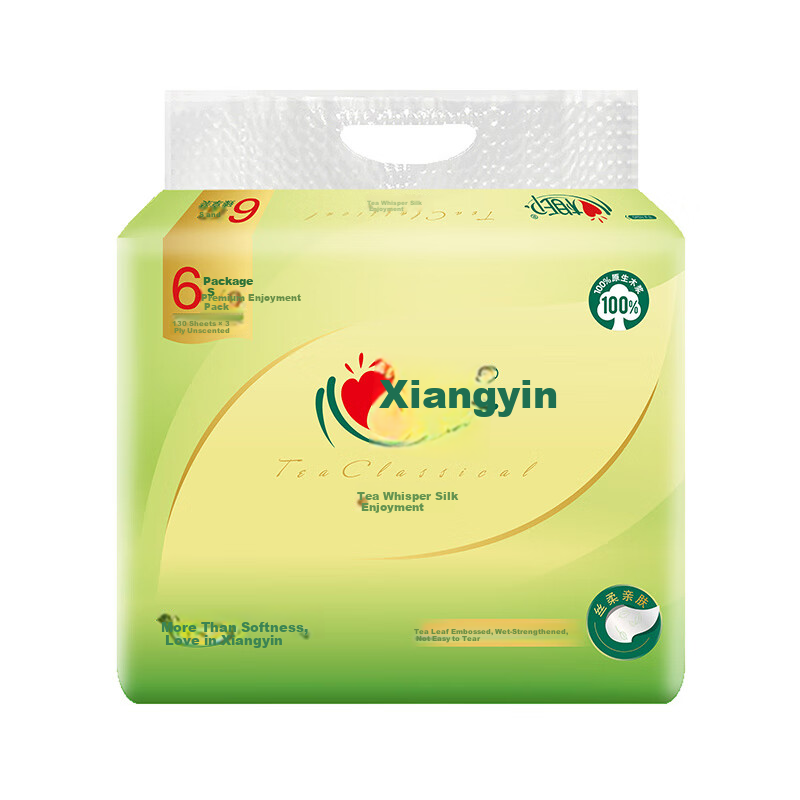 Mind Act Upon Mind Facial Tissues, Chayu Si Xiang Series, 3-Ply, 130 Sheets Per Pack, 6 Packs, DT15130