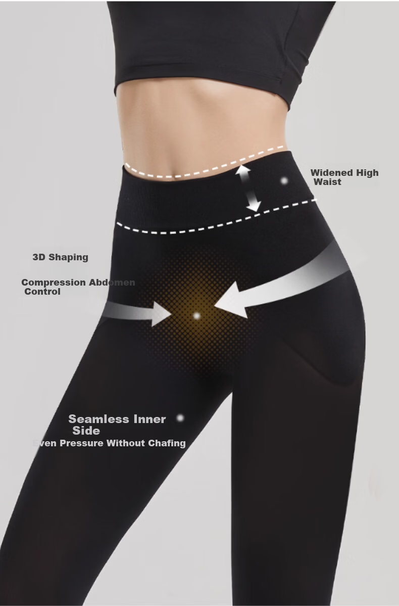 Afandi Mugwort Antibacterial Compression Socks Spring and Autumn Thick Black Slimming Tights for Women 21