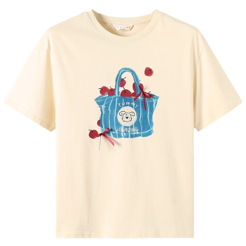 TonLion 2026 Summer New Women's Short Sleeve T-Shirt Fashionable Unique Blue Top Youthful Style