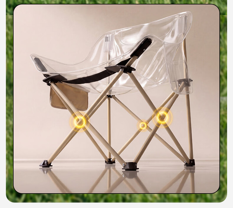 MOBIGARDEN High-Back Moon Chair Padded Outdoor Camping Picnic Fishing Folding Chair NX25665037 Fine Sand Yellow 11