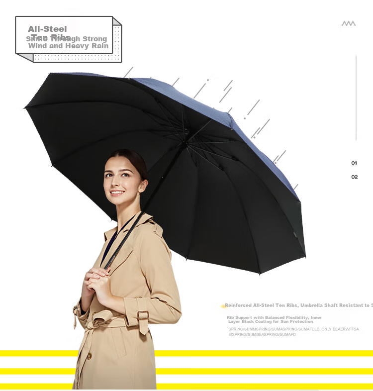 Paradise Umbrella Double Folding Umbrella 10 Ribs Extra Large Classic Portable Newman Green 3