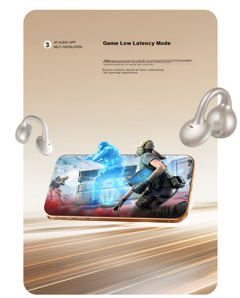 Joyroom OE3 Bluetooth Earphones L-Shaped Flat Head Clip-On Open-Ear Bone Conduction Wireless Sports Running Long Battery Life 2026 Latest Model 38