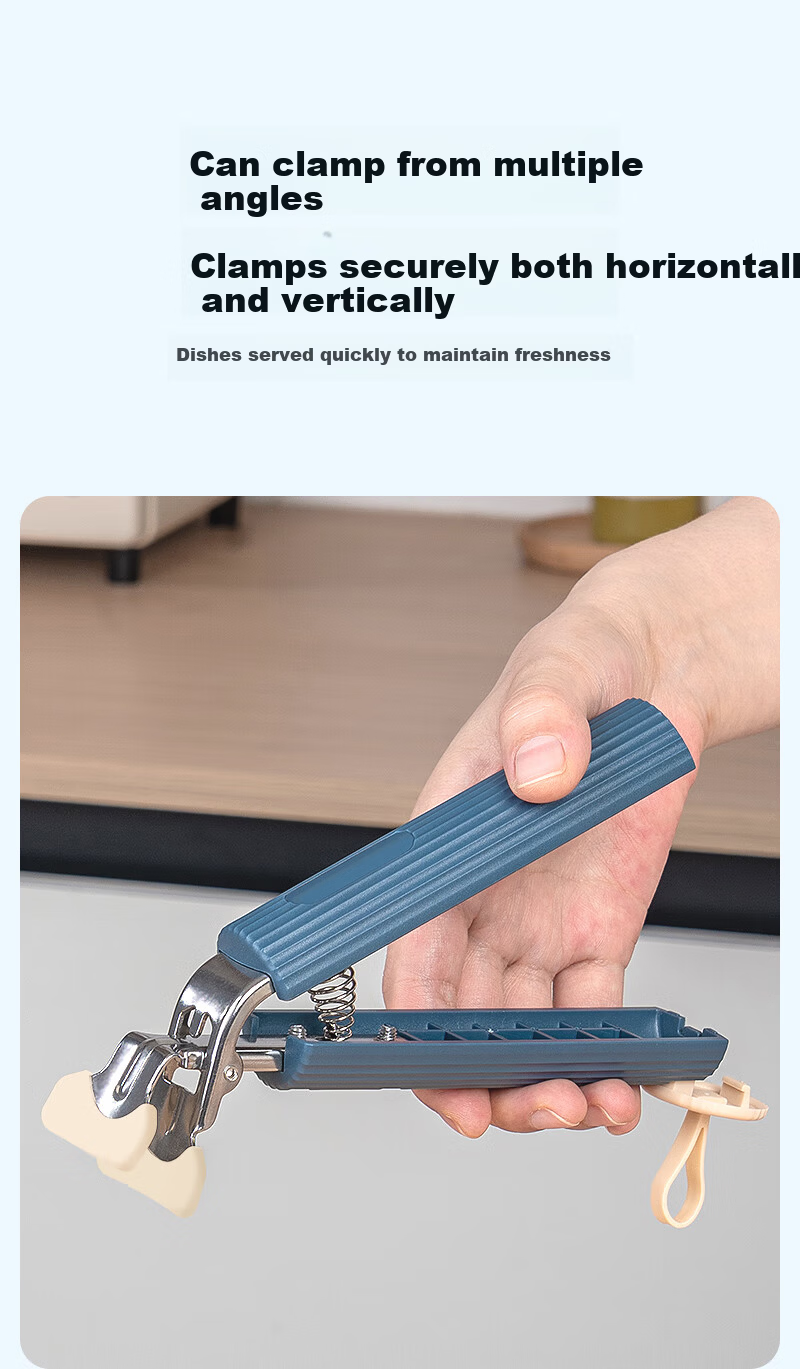 Temeiju Silicone Heat-Resistant Bowl and Plate Tongs 2-in-1 Kitchen Food Clip Grabber 10