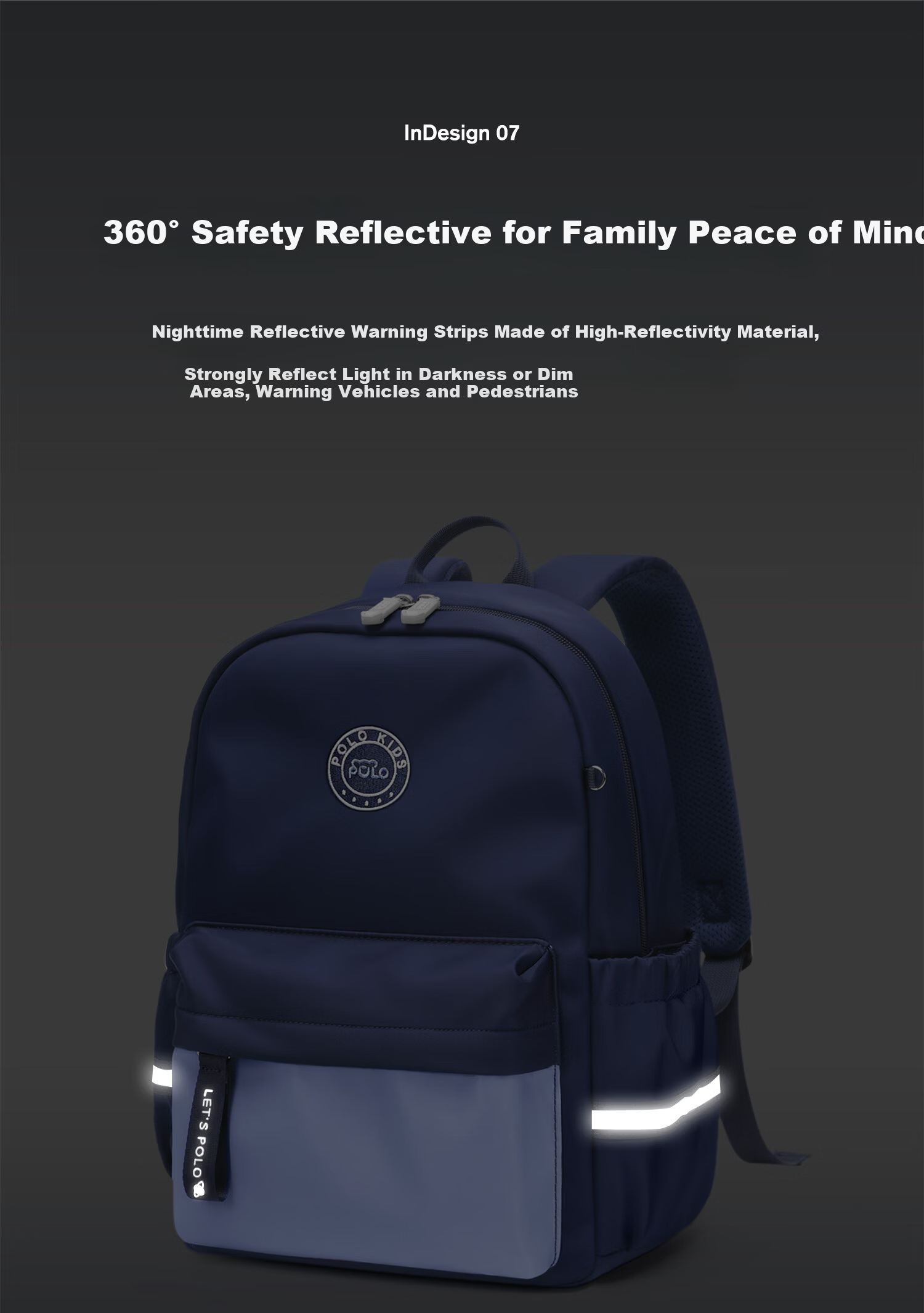 POLO Backpack for Elementary School Boys Kids Double Shoulder Bag Grades 1-3 Outdoor Travel Bag Study iPad Backpack Research Bag 14