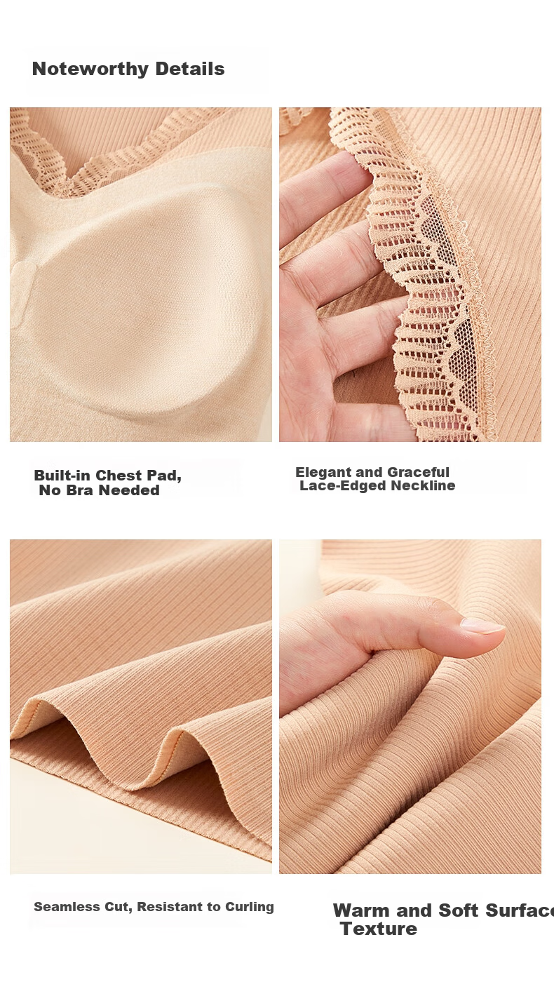 MiiOW Middle-aged and Elderly Women's Cashmere Silk Patch Warm Long Sleeve Top Mom 2025 New Wireless Bra Thermal Underwear 18