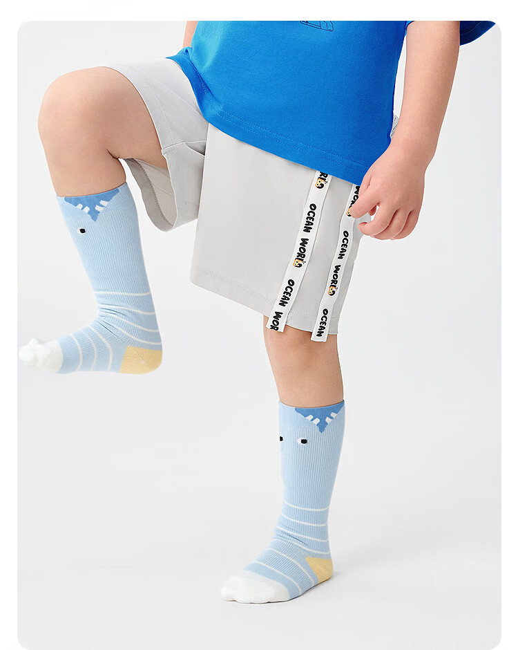 Balabala Baby Socks Summer Mesh Breathable Thin Infant Long Socks Anti-Mosquito Comfortable 3 Pairs Pack 34