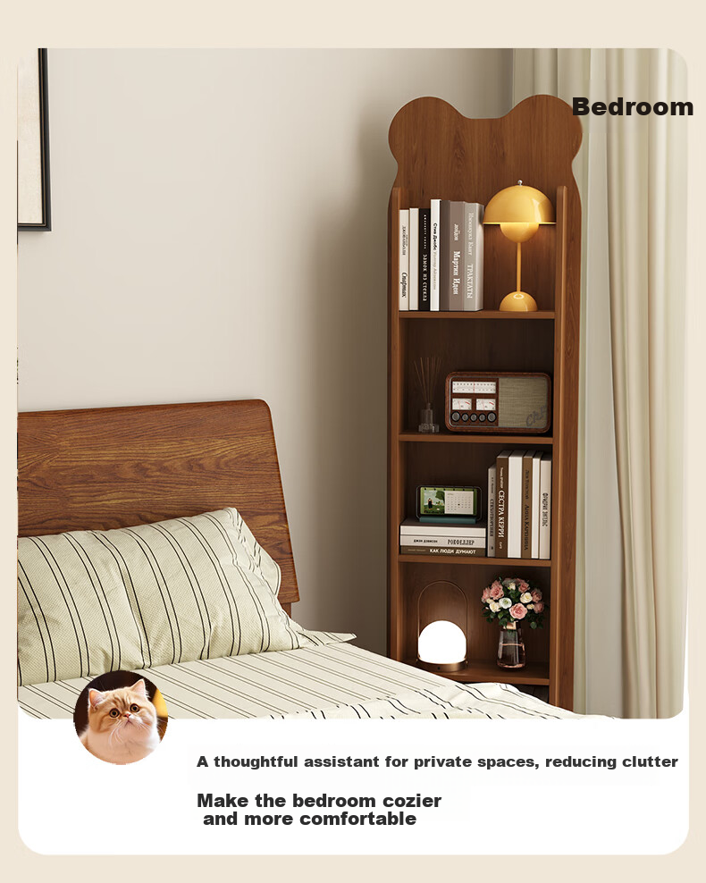 XIAOJIANGCAI Full-Length Floor Mirror with Bookshelf, Rotatable and Mobile Dressing Mirror with Storage, Black, 165*36cm 8