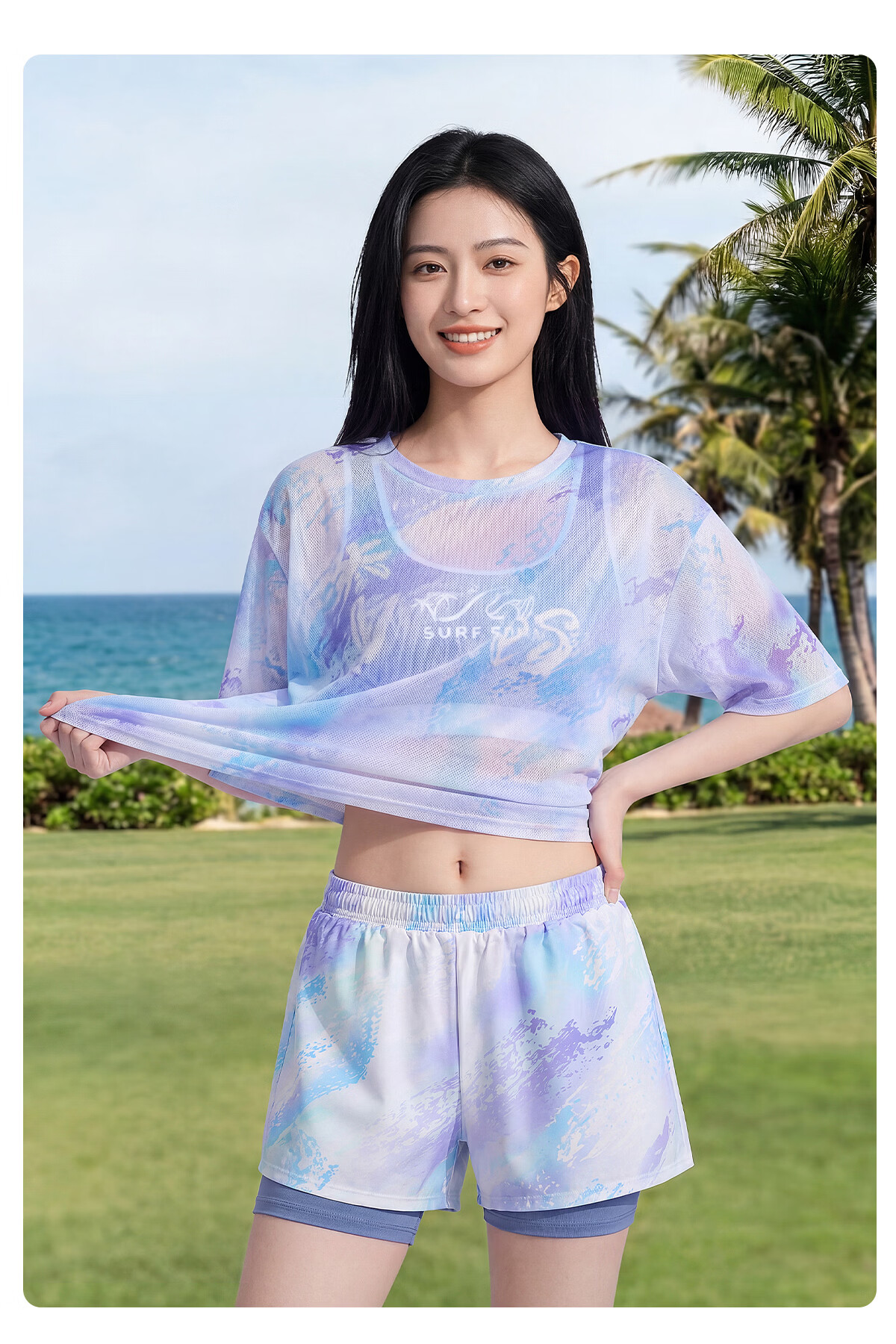 361° Women's Three-Piece Swimsuit Set 2026 New Luxury Beach Vacation Loose Plus Size Swimwear Hot Spring 5