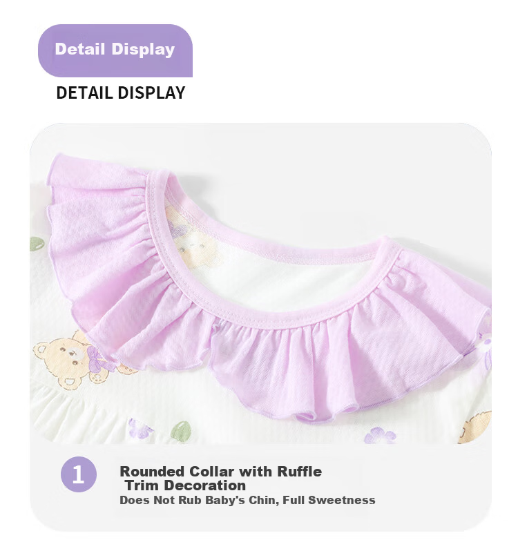 DEESHA [100% Pure Cotton Class A] Children's Pajamas Spring And Summer Lightweight Girls' Loungewear Baby Air Conditioning Suit Set 9