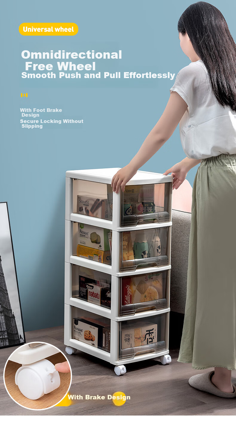 JEKO&JEKO Drawer Storage Cabinet Wardrobe Storage Cabinet Five-Drawer Chest Toy Storage Box Cabinet Bedside Cabinet Organizer 3-Tier 6