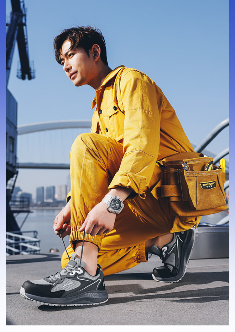 BlueOwl Shield Men's Summer Breathable Anti-Slip Insulated 10KV Anti-Smash Anti-Puncture Safety Electrician Work Shoes D210BK Size 41 20