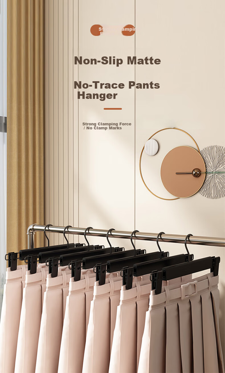 40,000 KM Pants Hanger Clips Non-Marking Non-Slip JK Skirt Clips for Home Wardrobe Storage 1