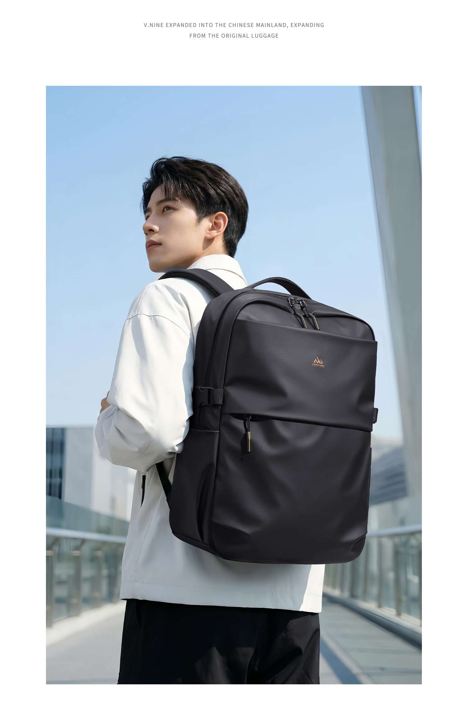 V.NINE Men's Backpack Travel Bag 15.6/16 Inch Laptop Bag Large Capacity Business Commuter Bag 10