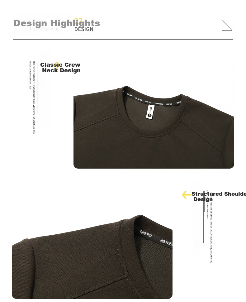 Romon Men's Spring Business Casual Long Sleeve T-Shirt Crew Neck Top Base Shirt Jacket SL50 Coffee 6XL 4