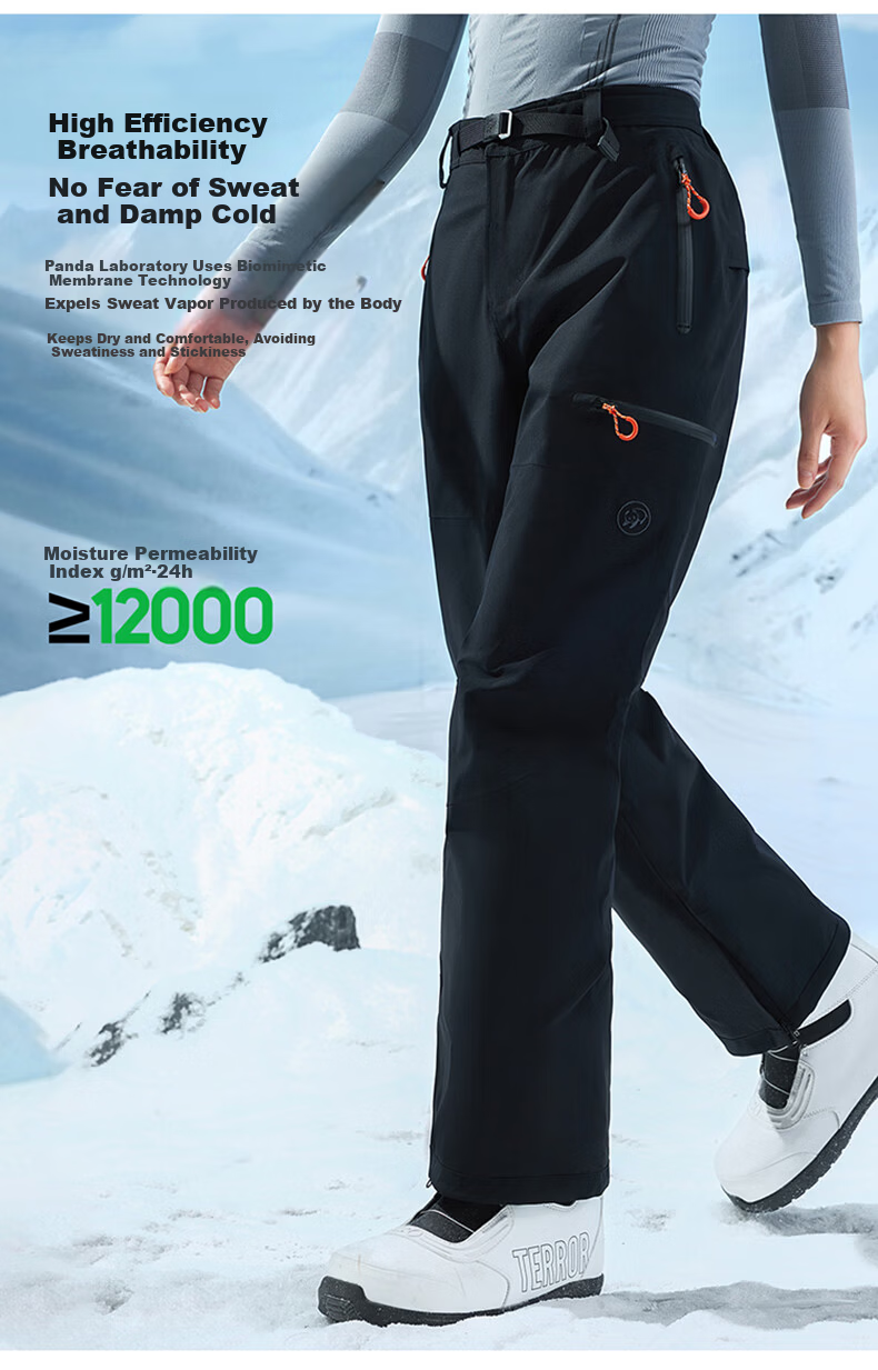 CAMEL Unisex Snowboard Pants Three-Proof Wear-Resistant Casual Trousers A34CA1L8652 Boundless White S 6