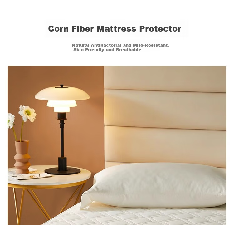 MIDO HOUSE Mingdu 60-Count Pure Cotton Corn Fiber Mattress Protector, Full Coverage Bed Cover, 1.5x2 Meters + 35cm 1