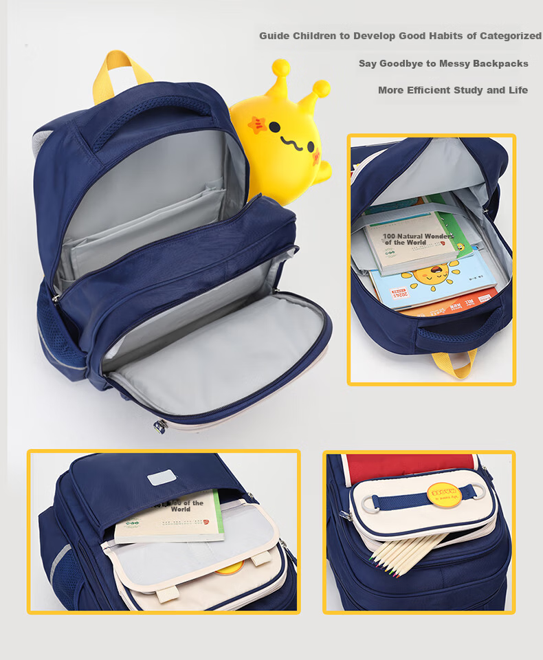 Sunshine 8 O'clock Primary School Backpack Maiji Children's Backpack Boys Girls Spine Protection Lightweight 1-3-6 Grade Double Shoulder Bag 5