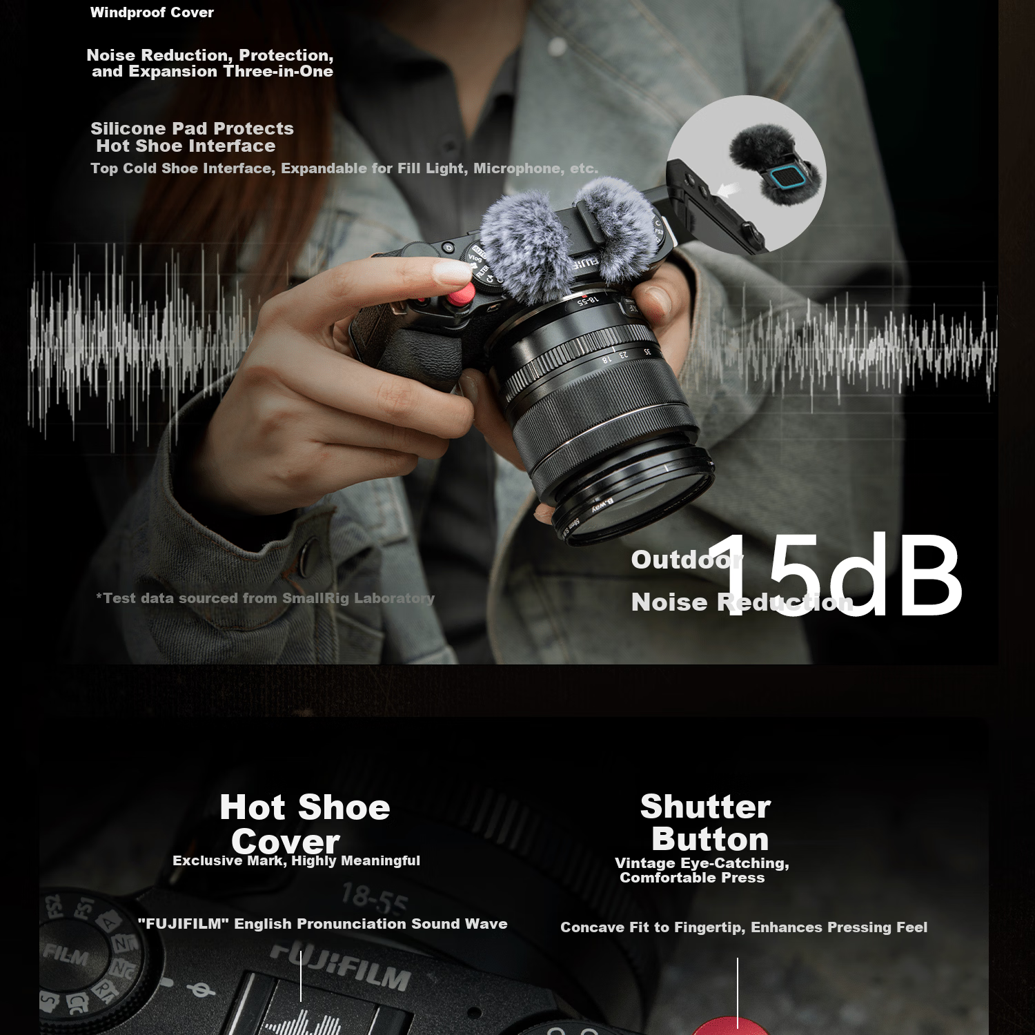 SmallRig 4876 Fuji X-M5 Camera L-Shaped Handle XM5 Thumb Grip Hot Shoe Cover Genuine Leather Camera Case Baseplate Time Machine Full Cage Photography Accessory 14