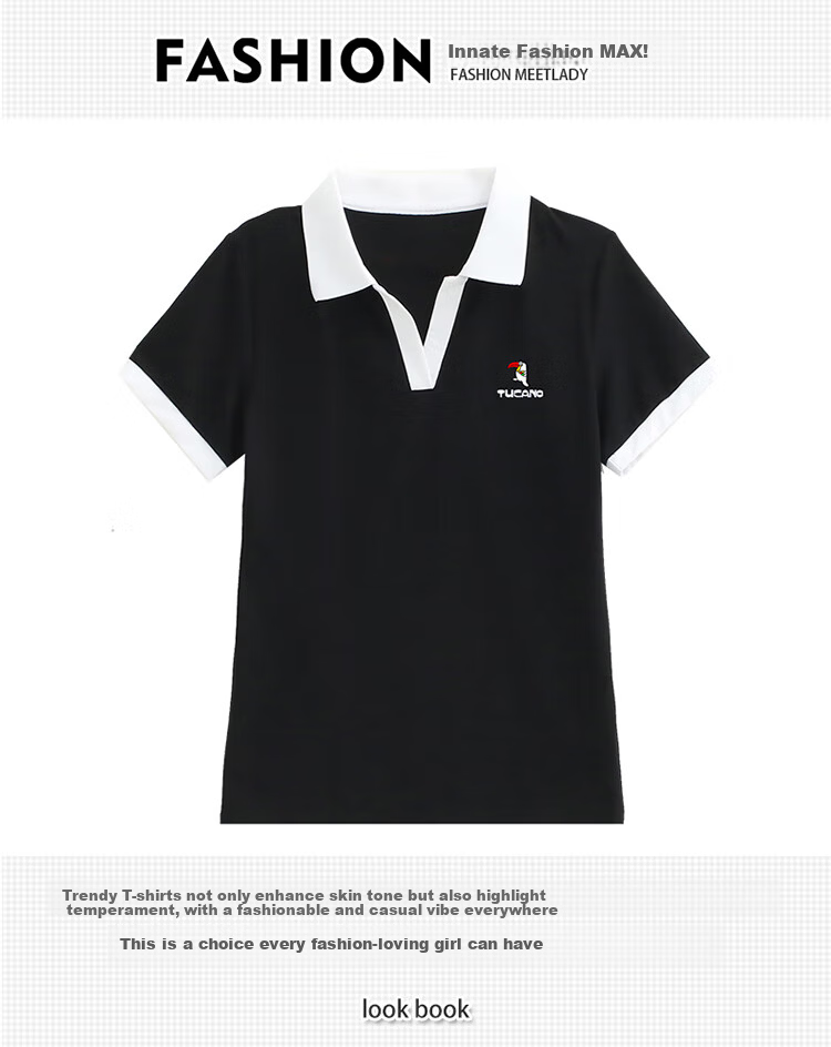 TUCANO Ice Silk Shoulder Polo Shirt Women's Short Sleeve Slim Fit Summer Mom Top White 3XL 5