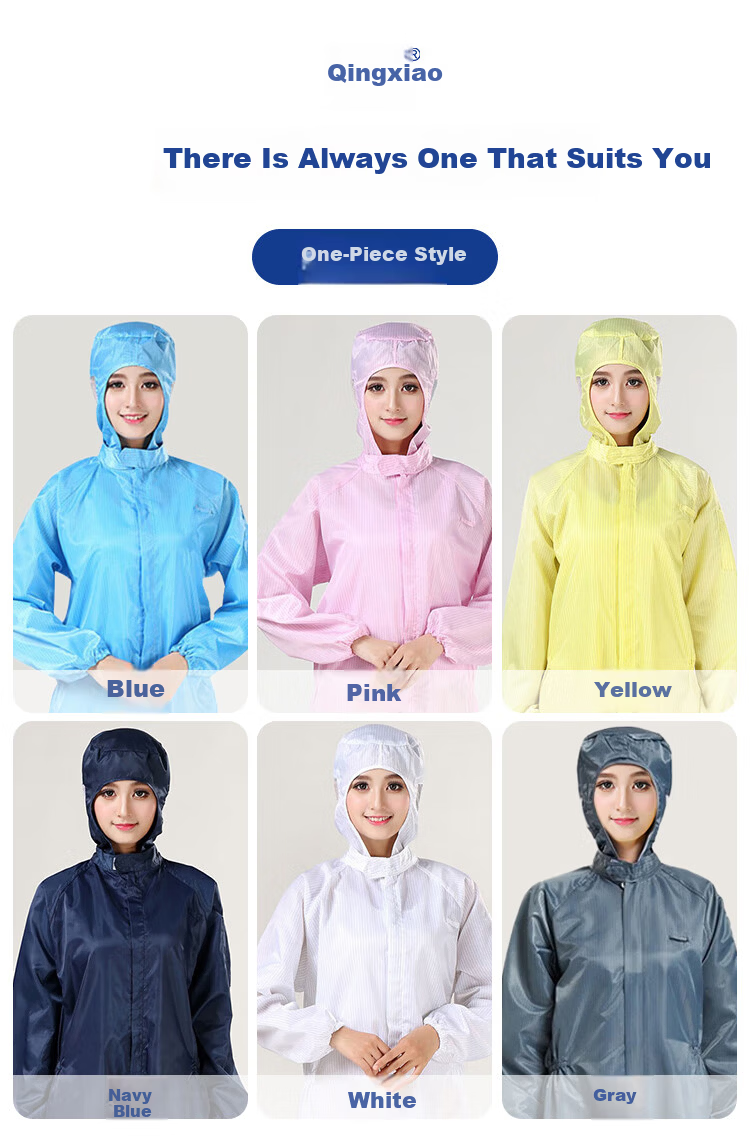 Qingxiao Anti-Static Dustproof Coverall White L Cleanroom Protective Paint Spraying Workwear 7