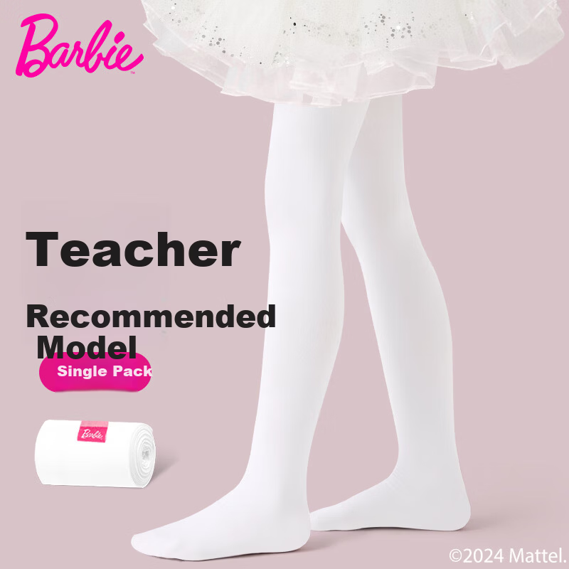 Barbie Children's Tights Girls Dance Socks Spring and Autumn Thin White Stockings Girls Leggings Practice Dance Base Socks