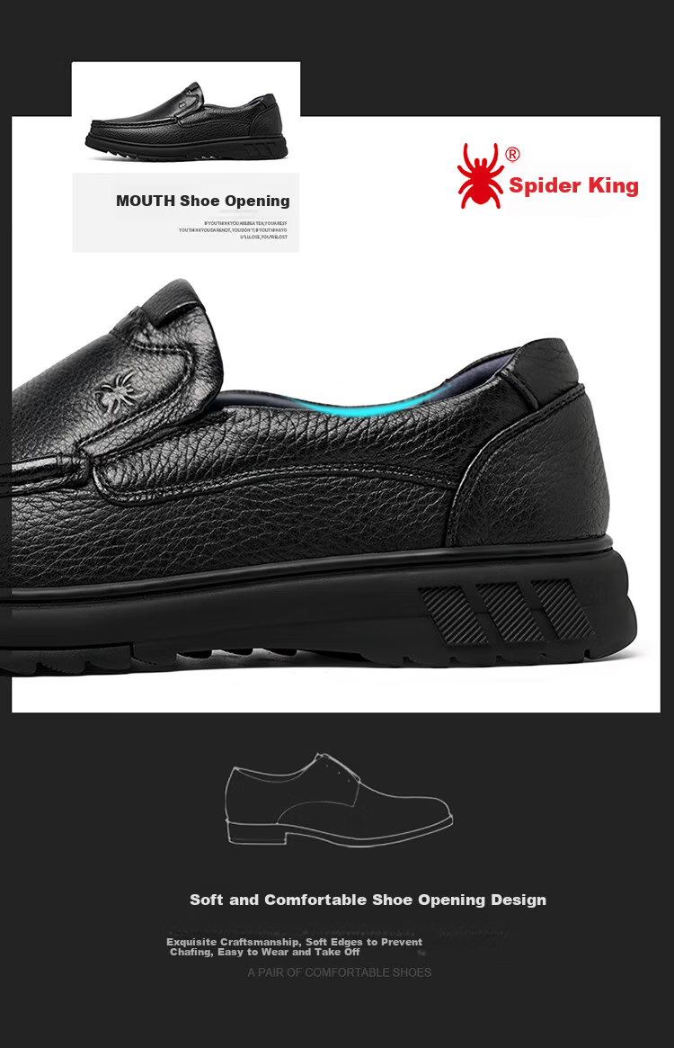 SPIDER KING Business Casual Suede Slip-On Soft Fashion Men's Loafers 2QA250146 Black Size 39 9