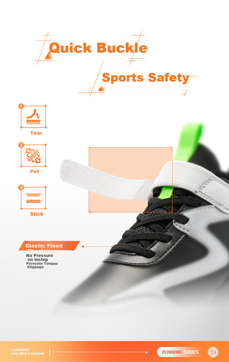 QIAODAN Boys Running Shoes Children's Leather Velcro Sports Shoes Autumn Winter Big Kids Black/Silver Size 40 9