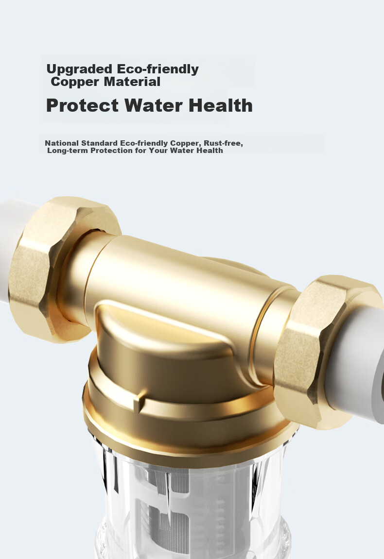 XiaoZhi Pre-Filter 6.7T/H Backwash 40 Micron High-Flow Whole House Water Filter QJ01 10