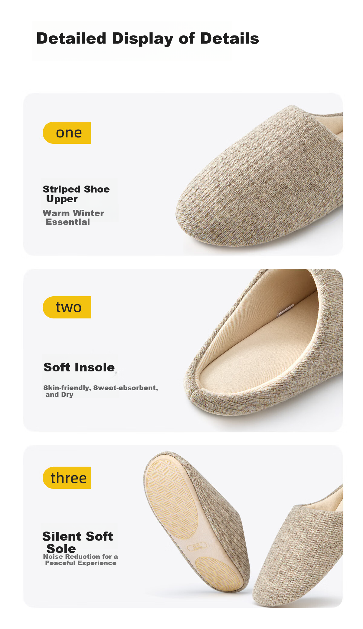Aokang Women's Spring Autumn Indoor Home Slippers Silent Non-Slip Japanese Soft Sole Antibacterial Odor-Resistant Floor Slippers for Men 13
