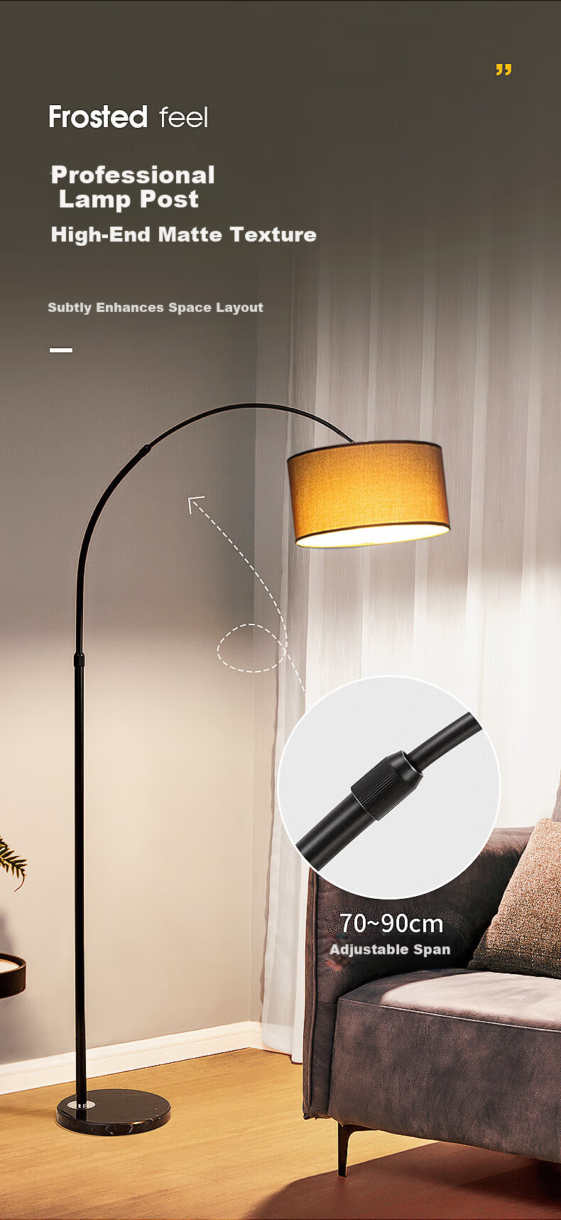 ONEFIRE Floor Lamp Living Room Fishing Lamp Standing Table Lamp Minimalist High-End Study Reading Lamp Retro Vintage Style 5