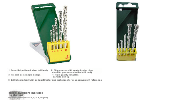 BOSCH Round Shank Impact Drill Masonry Drill Bit Set for Wall Drilling Compatible with Electric Drill (5 Pieces: 4/5/6/8/10mm) 3