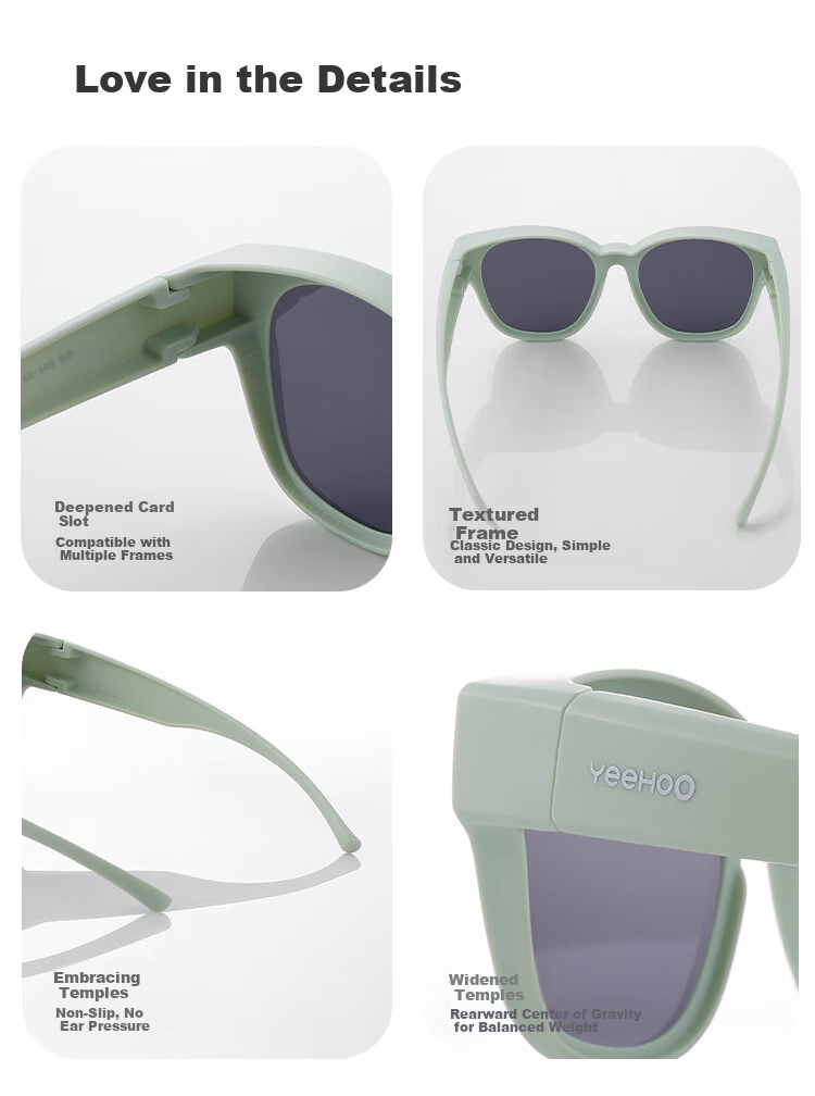 YEEHOO Children's [Myopia Protective Glasses] Lightweight High-Definition Versatile Card Slot Anti-UV Sunglasses for Ages 6-14 12