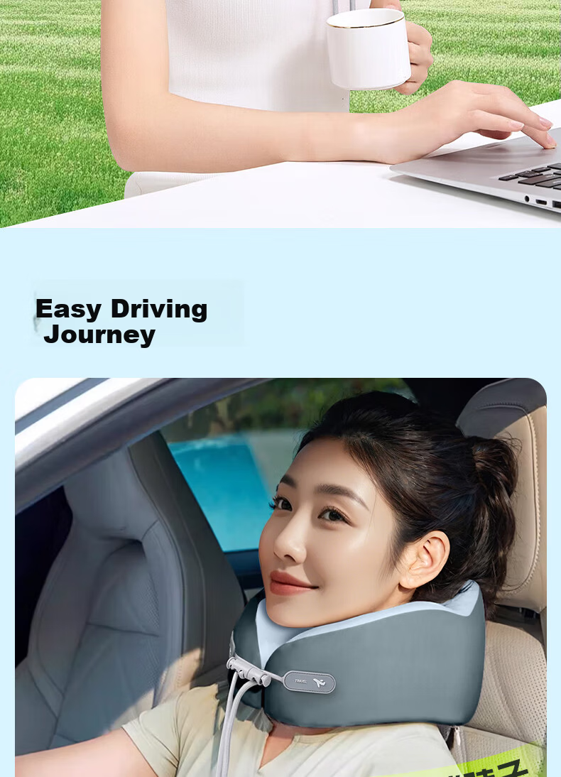 Yilafu U-Shaped Neck Pillow Cervical Support Memory Foam Travel Headrest for Airplane Car Nap Sleep Aid 16