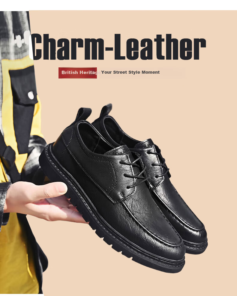 MULINSEN Men's Business Casual Breathable Soft Sole Formal Leather Shoes Black Size 41 Model 99128 5