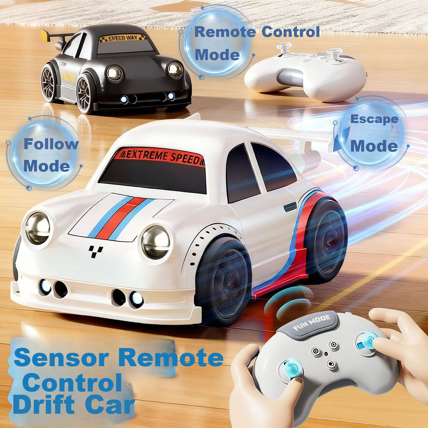 Miaobeile Kids Follow Car Remote Control Desktop Smart Sensor Escape Electric Drift Toy Car Boys Gift