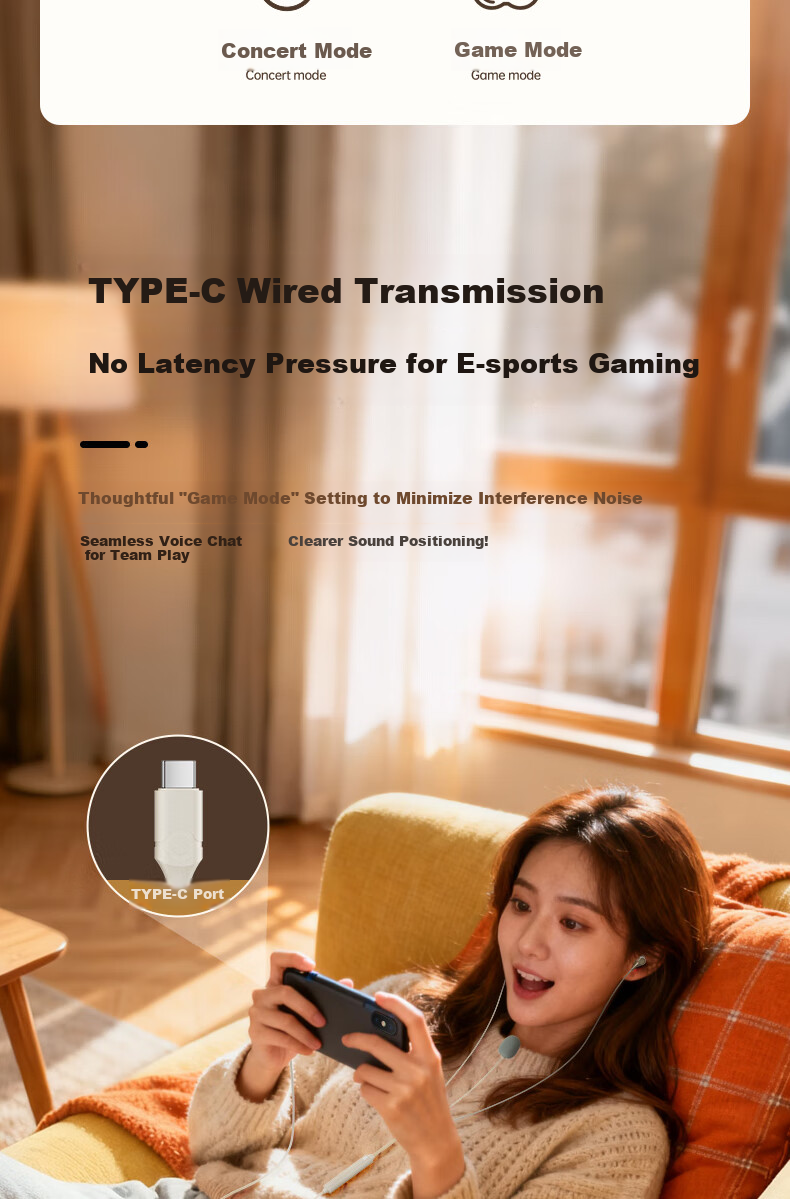 HP Wired Karaoke Headphones with Noise-Cancelling Microphone, Built-in Ear Return, Mobile Phone Wired Control, Recording Live Streaming Singing Sound Card Headset Type-C Milk Tea Color 13