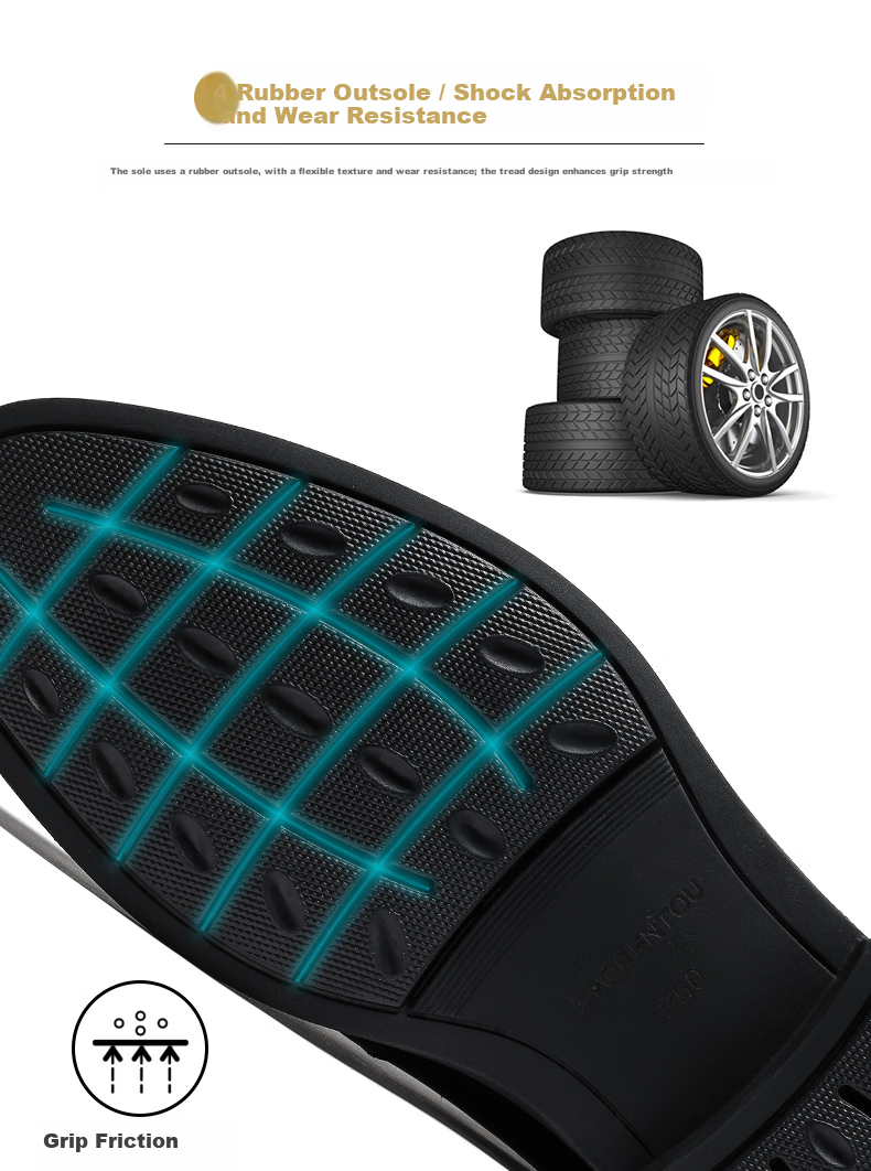 LAORENTOU Men's Leather Business Casual Shoes, Spring Autumn Fashion Comfortable Dress Shoes, Black, Size 38, Model LA12283 8