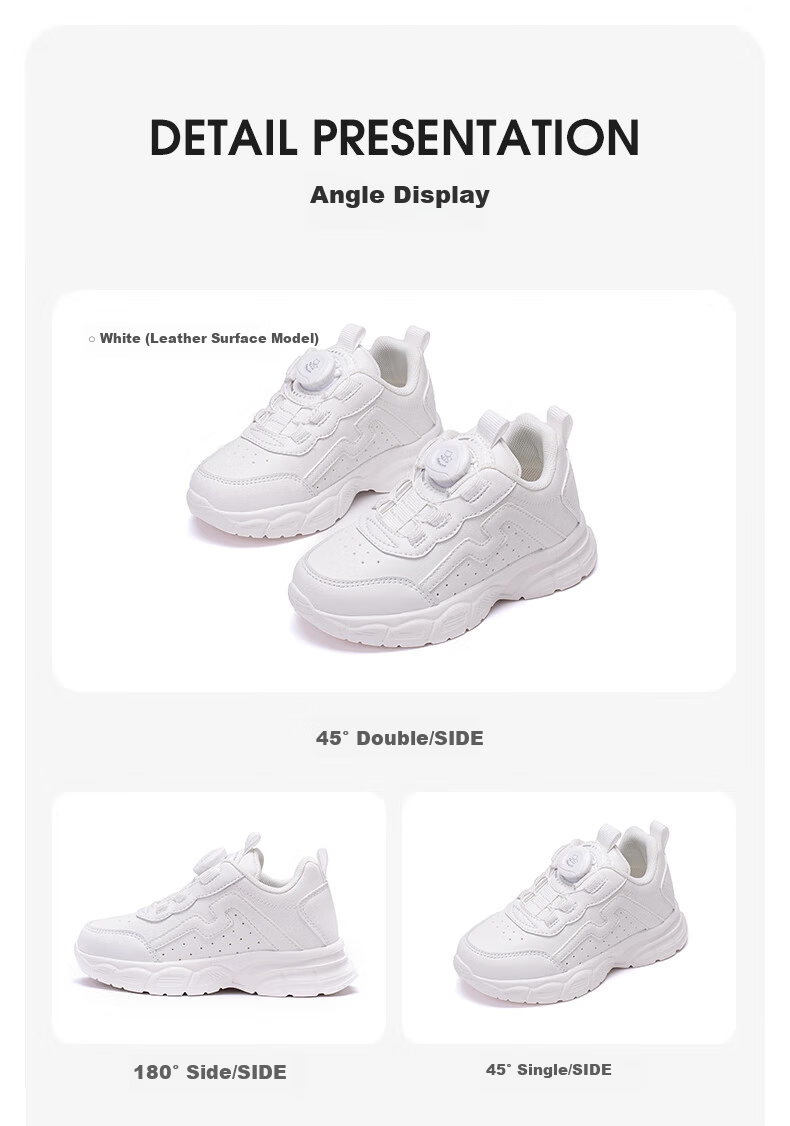 Follow Me Kids White Casual School Sneakers Unisex Junior High Fashion Shoes Size 34 10