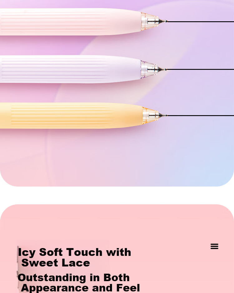Fizz Colorful Stress-Relief Click Ballpoint Pen 0.5mm Quick-Dry Dual Ballpoint Soft Rubber Large Capacity Office Signature Pen Exam Brush Pen 1-Pack B73011 Purple 7
