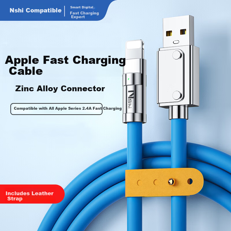 Apple iPhone 14 Fast Charging Data Cable Compatible with iPhone 13 Pro Max/12/11/XR/8/7, Air/iPad 9 Tablet, Reinforced 1 Meter Blue