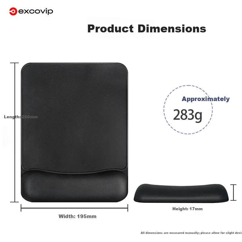 EXCO Leather Mouse Pad Wrist Rest Silicone Wrist Support Waterproof Leather Business Wrist Support Computer Office Gaming Desk Mat Large Wrist Pad 0530 9