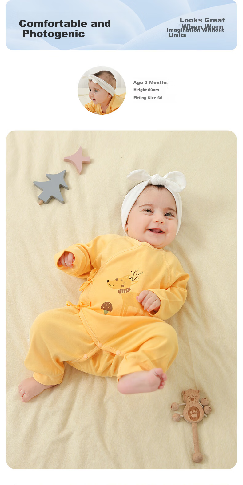 Shubeiyi 2-Piece Set Baby Clothes, Newborn Onesie, Spring And Autumn, for Boys And Girls, Full Moon Baby, Pure Cotton Butterfly Suit, Blue, 59CM 8
