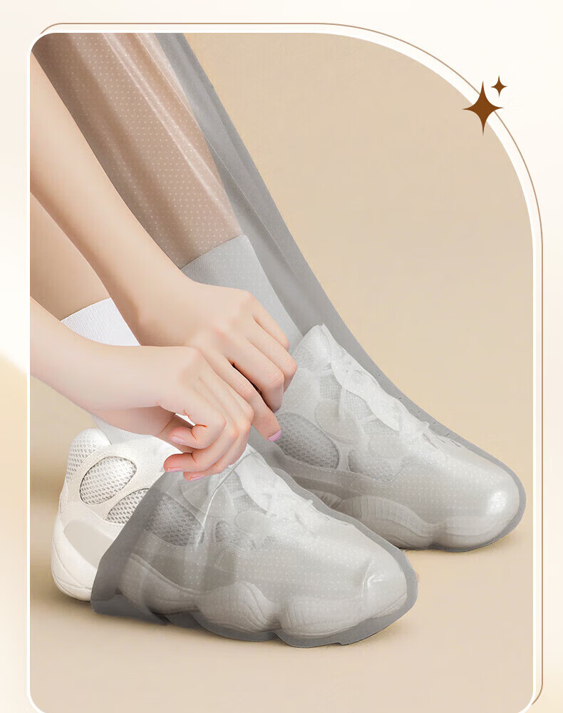Unokang Disposable Waterproof Rain Shoe Covers Thickened Non-slip Wear-resistant Extended Long Boots for Children and Adults Unisex Gray 8