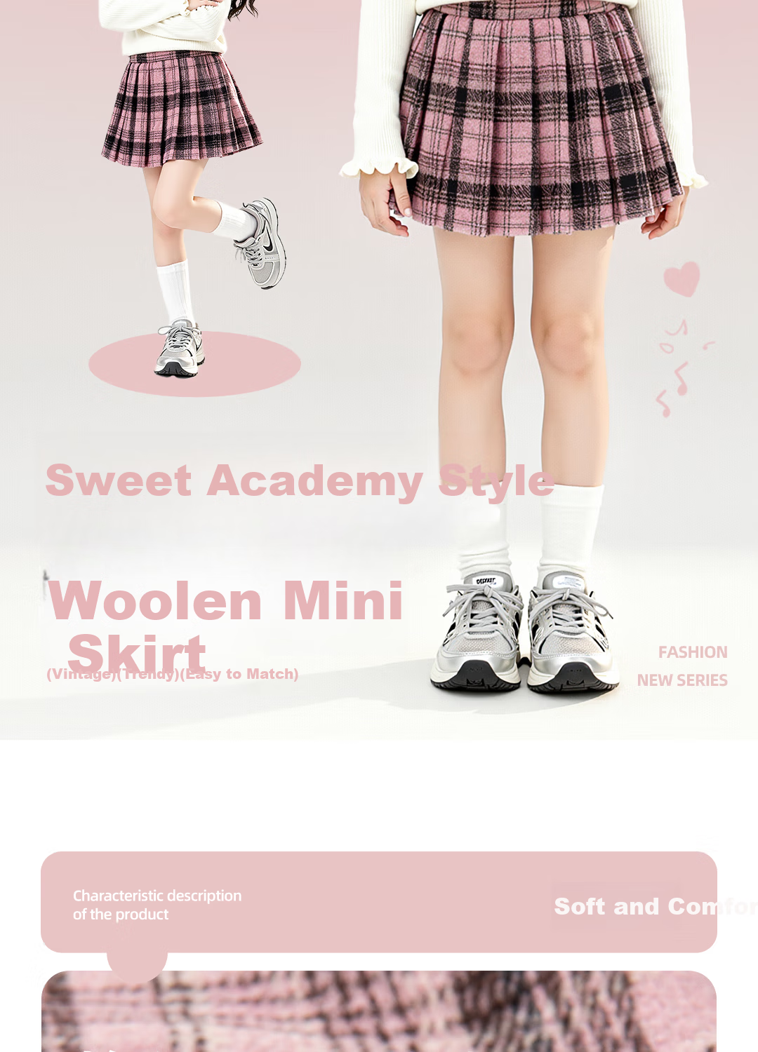 Disney Girls Cute Sweater Set 2025 Winter New Cartoon Skirt Children's Autumn Winter Dress 2