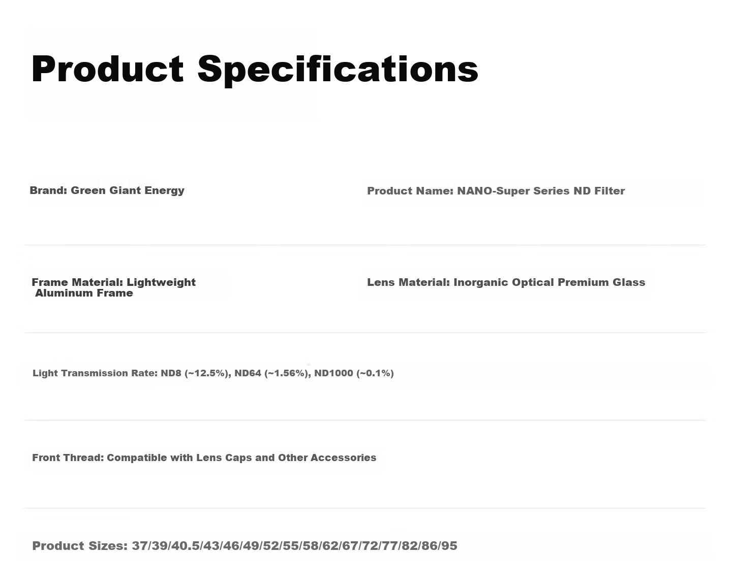 Llano ND Filter, Neutral Density Filter ND1000 (10 Stops), 72mm Filter, Medium Gray Density Filter, Long Exposure Filter for DSLR Cameras, Suitable for Canon, Nikon, Sony 12