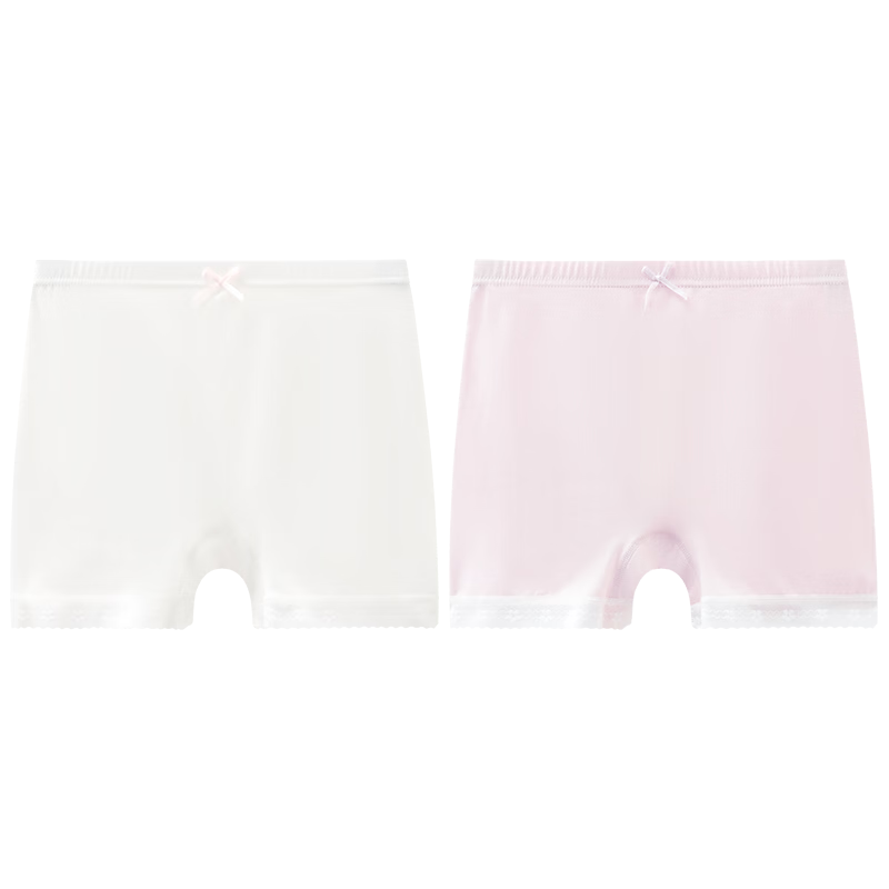 Hodo Girls' Safety Underwear Children's Cotton Antibacterial A-Class Solid Color Anti-Exposure Leggings 4220 White Pink Size 120
