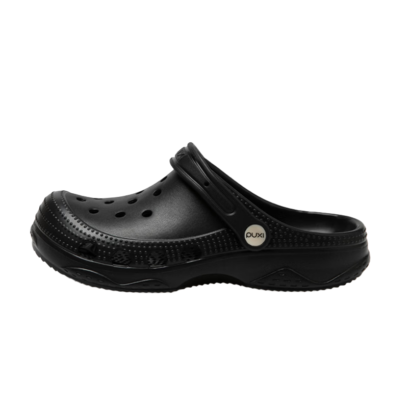 Puxi Kids Ventilated Clogs Boys Girls Summer Outdoor Non-Slip Odor-Resistant Soft Sole Beach Closed-Toe Sandals Smoke Black Size 29-30