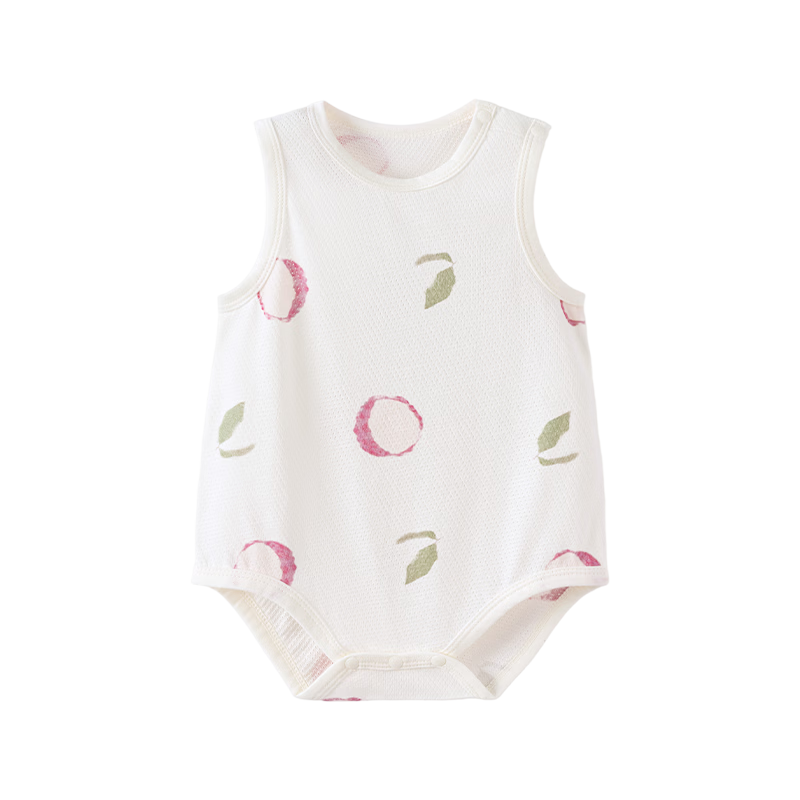 Babylove Baby Sleeveless Bodysuit Summer Cotton Mesh Jacquard Breathable Romper Cool Pajamas Summer Wear