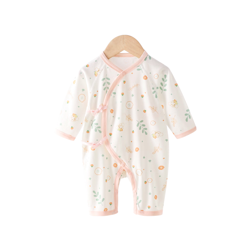 BOBDOG Baby Clothes, Pure Cotton, Autumn And Winter Newborn Onesie, Long Sleeve, 0-3 Months Infant Autumn Outfit, Romper, Monk-Style Clothing